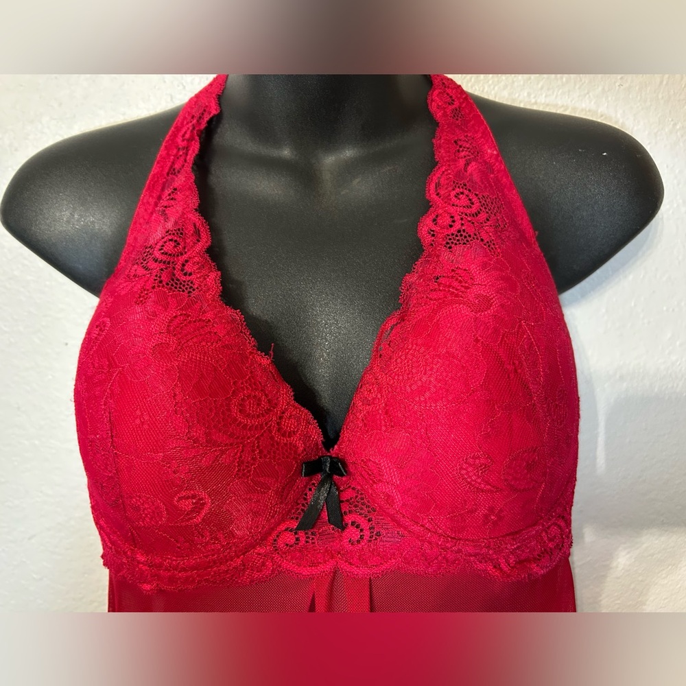 Marilyn Monroe Red Lace Babydoll Lingerie Chemise Size Large - Picture 4 of 10